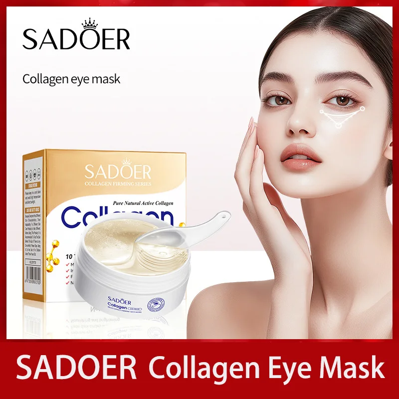 60pcs SADOER Crystal Collagen Eye Mask Anti Dark Circles Removal Eyes Bags Moisturizing Eyes Patches Eye Gel Masks Skin Care