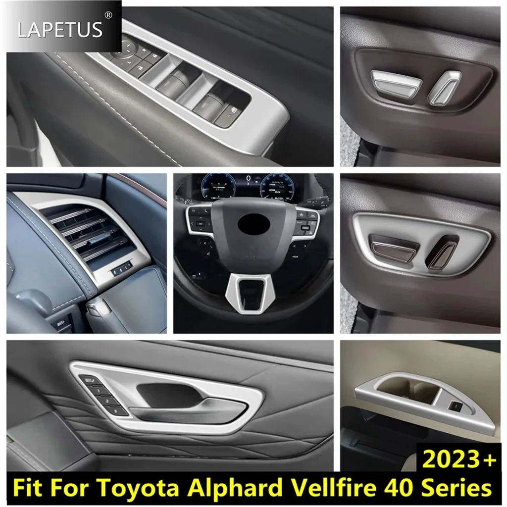 

Matte Side air outlet / Water Cup Holder / Glass Switch Cover Trim Accessories For Toyota Alphard Vellfire 40 Series 2023 2024