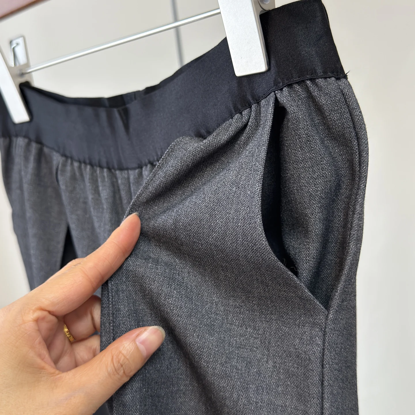 High Waist Wide Leg Wool Blend Casual Pants Women's Sli Tailored Leg ape Slimming mid S Commute Friendly