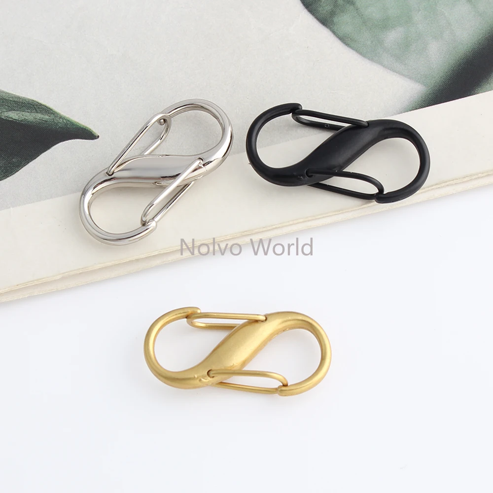 20/100/200PCS 27x13mm Small 8 Shape Portable Metal Carabiner Buckle For Hanging Key Adjust Bags Chain Camping Hook Accessories