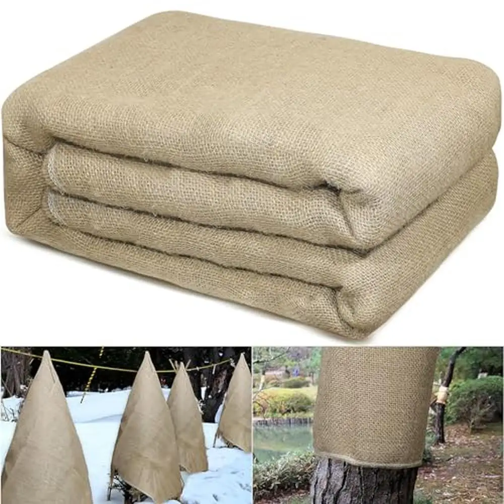 

Natural Jute Burlap Tree Protection Liner 63" x 30 ft Eco-Friendly Plant Cover Erosion Control Weed Barrier