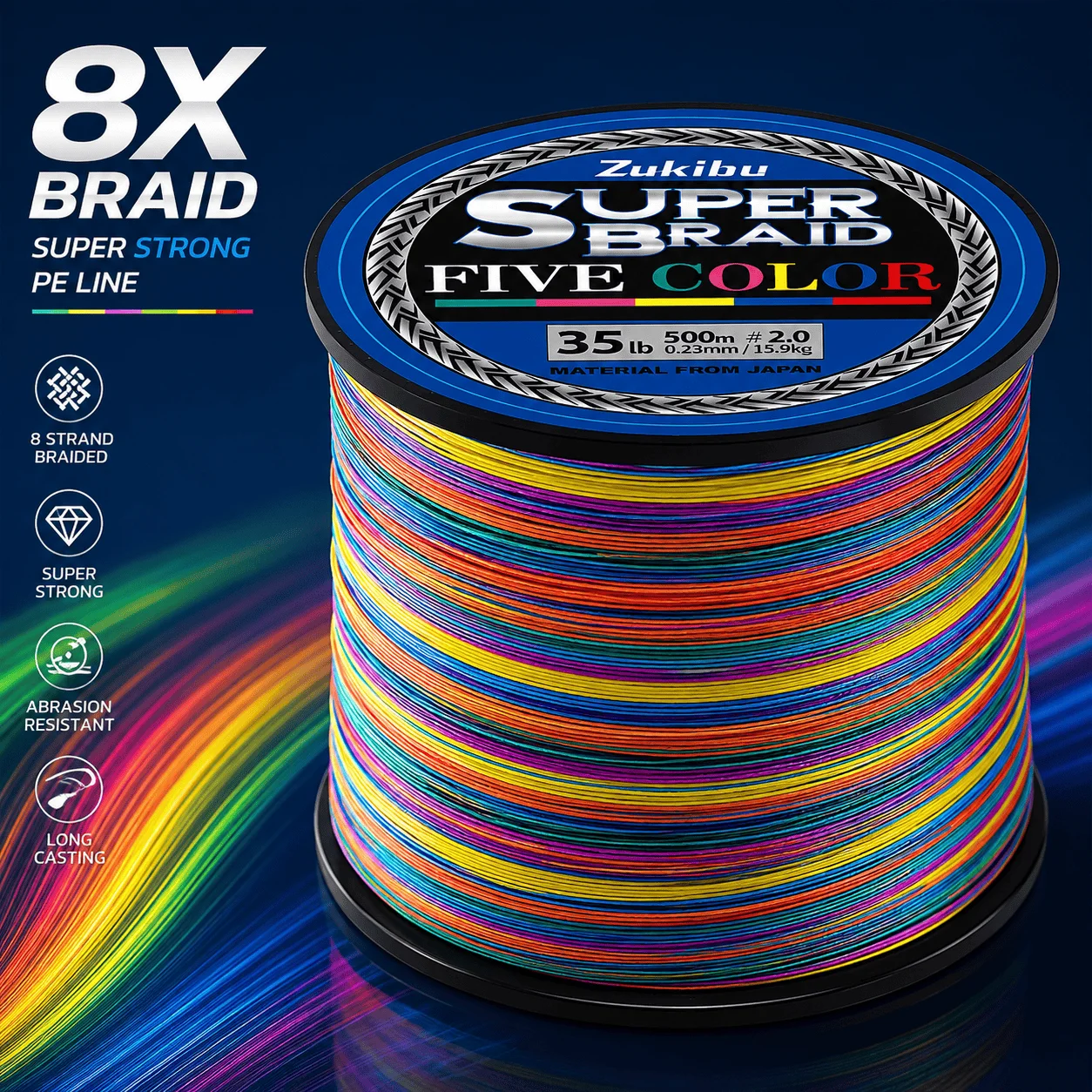 linha-de-pesca-trancada-x8-8-fios-500m-35lb-multicolor-pe-forte-suave-duravel-Agua-doce-salgada