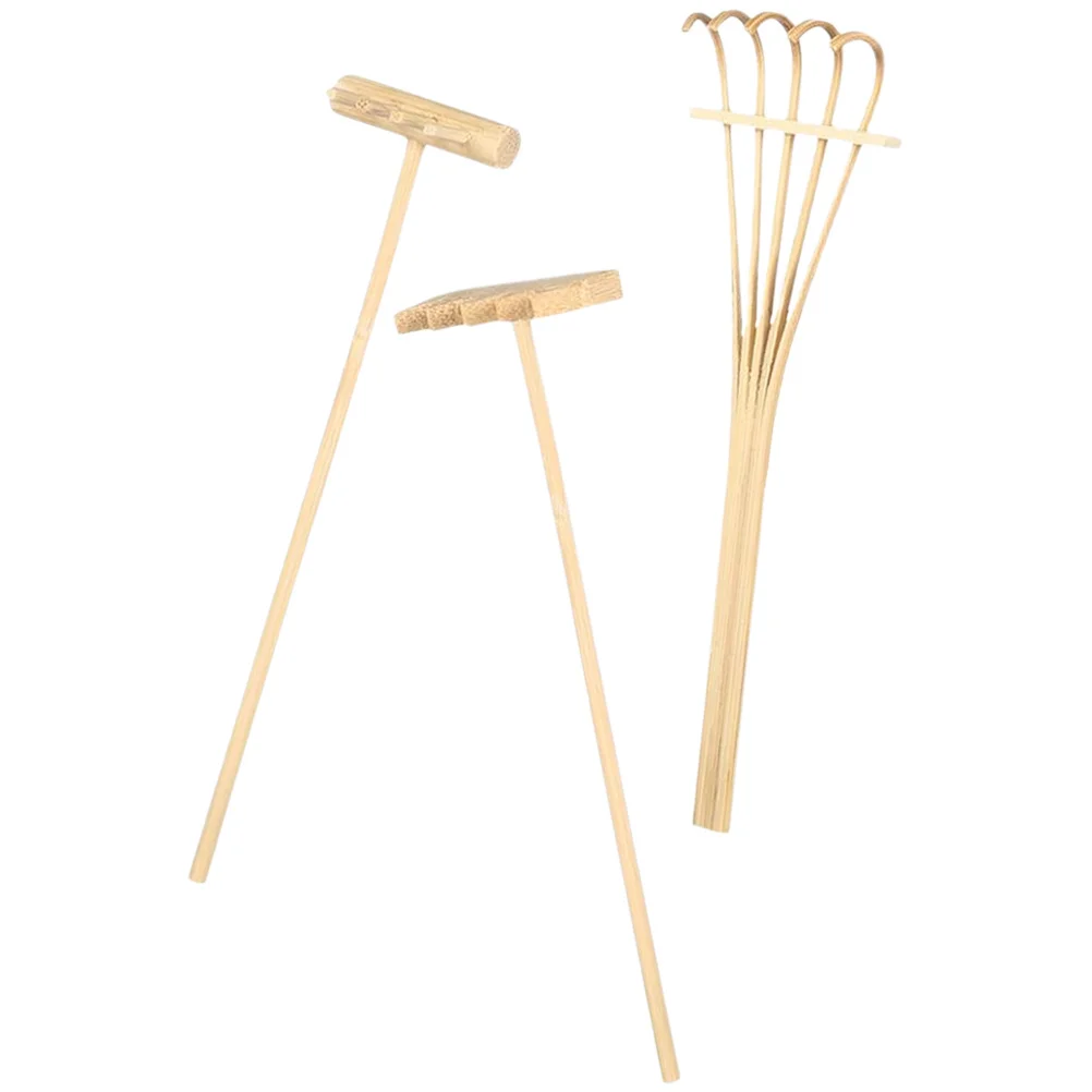 3 pezzi mini plastica rastrelli da giardino Zen set di rastrelli per vassoio di sabbia per la decorazione del desktop dell'home office rastrello da giardino Zen rastrelli di sabbia per meditazione