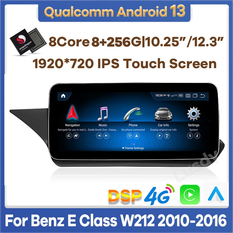 

10.25"/12.3" Android 13 Qualcomm 6+128G Car Multimedia Player GPS Radio Video for Mercedes Benz E Class W212 E200 E230 E260 E300