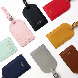 Popular Custom Initials Travel Luggage Tag PU Leather Personalize Name Baggage Lable Wedding Party Logo Gift Travel Accessoriess