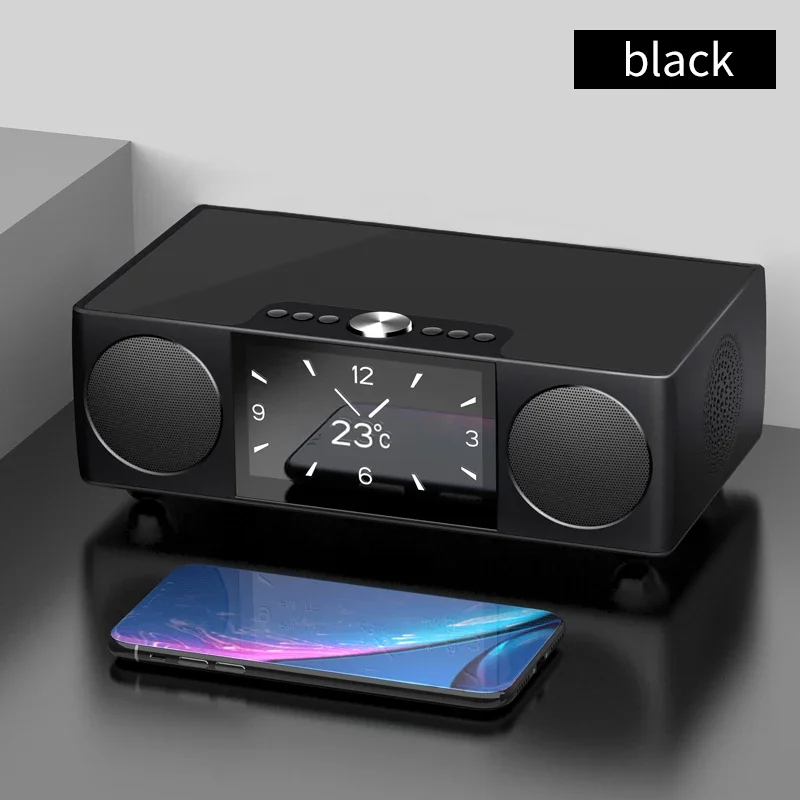 High Power Bluetooth Speaker High-end Atmospheric Home Accessories Wireless  Soundbox Movies with Screen Has a Clock Subwoofer