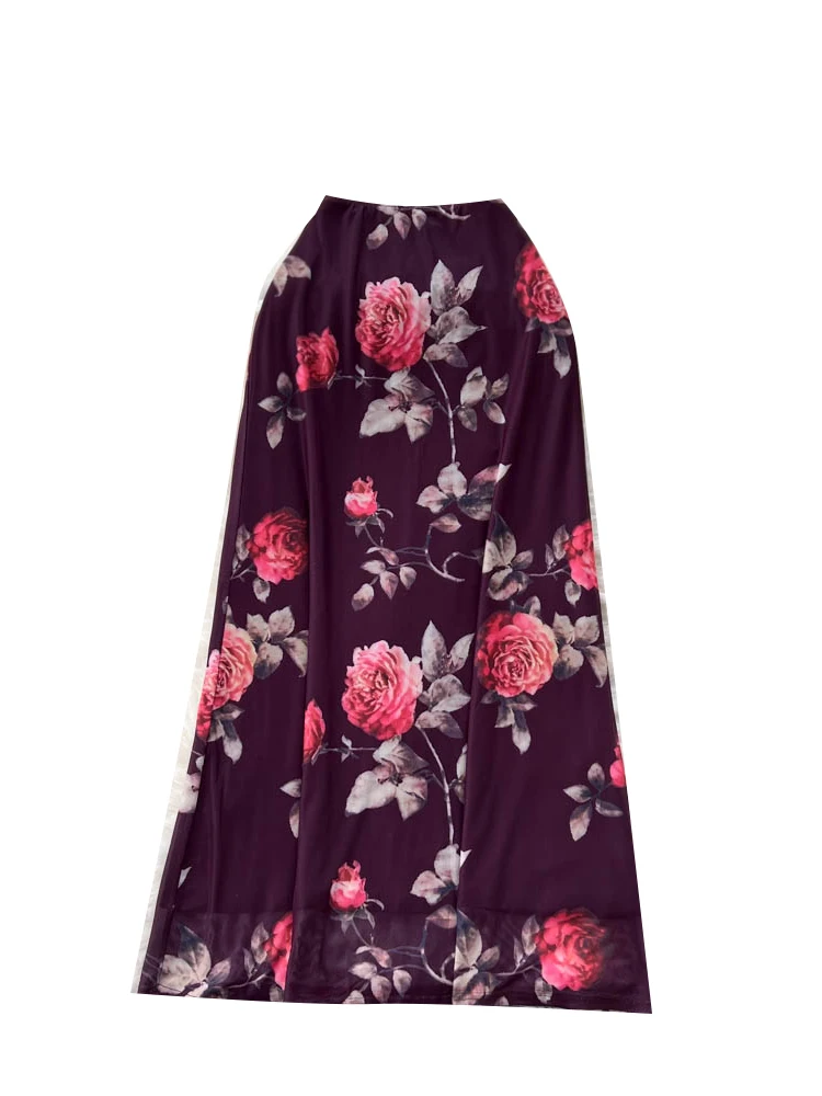 High Waist Floral Print f Skirt A-Line Midi Skirt Slimming Me Wrap Ci Commute Korean Sle Stand Fit Summer 2025