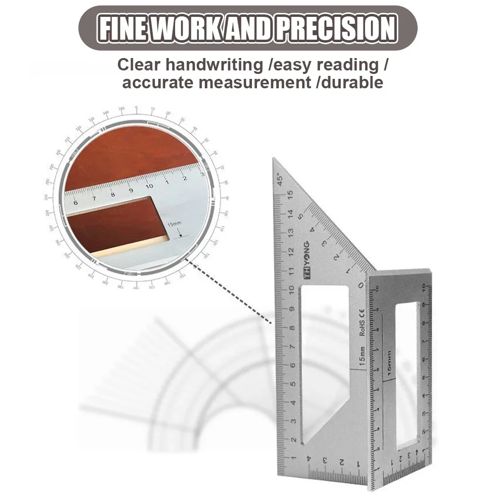 Carpenter Line Square Measuring Ruler 45 90 Degree Line Ruler Woodworking Scribe Mark Line Gauge T-Type Carpentry Tools Measures