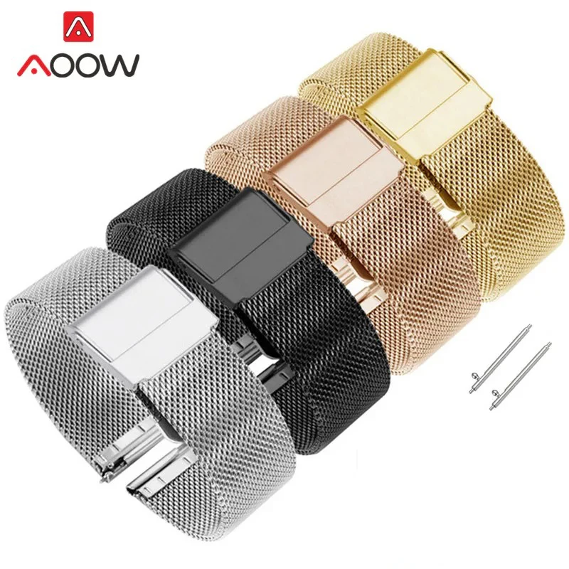 Milanese Loop Quick Release Strap 10/12/14/16/18/19/20/21/22mm Stainless Steel Mesh Men Women Metal Replace Bracelet Watch Band