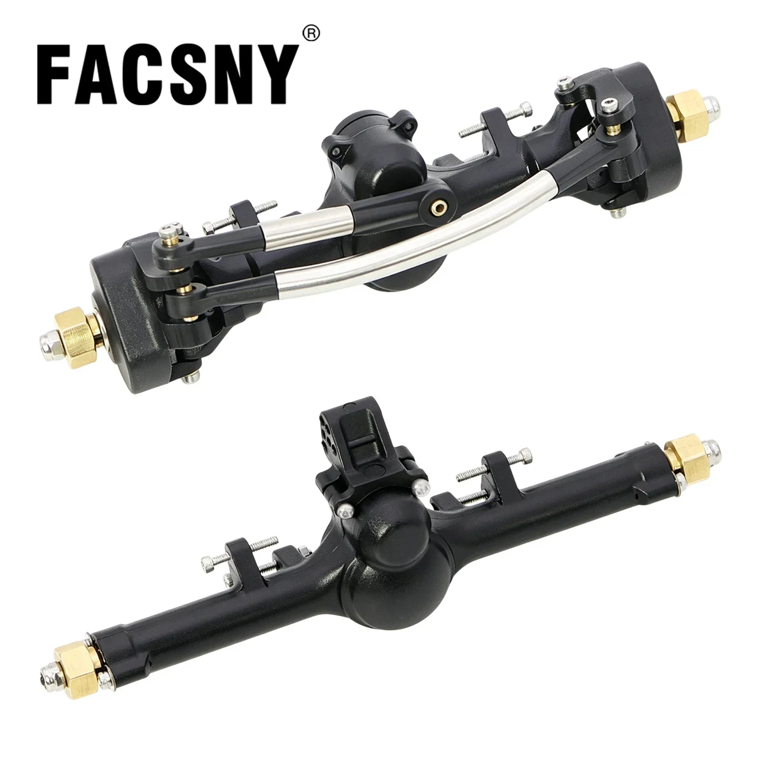 Pour Axial SCX24 1/24 +4mm Essieux avant et arrière en plastique avec CVD ISO à 3 sections, angle de braquage max 52, pièce d'amélioration pour crawler RC