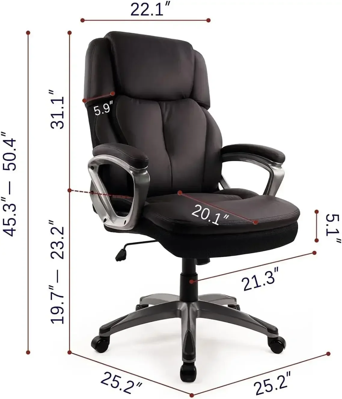 [صفقة ساخنة، أفضل بائع! ] كرسي مكتب كمبيوتر دوار تنفيذي مريح قابل للتعديل ارتفاع كرسي داعم للفقرات القطنية مسند الرأس مكتب مسند الذراع