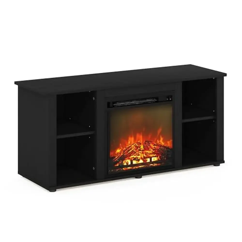 Wood Entertainment Center Stand Fireplace TV 55 Inch Americano Electric Heater 60 lbs Capacity 400sq ft Adjustable Display Heat