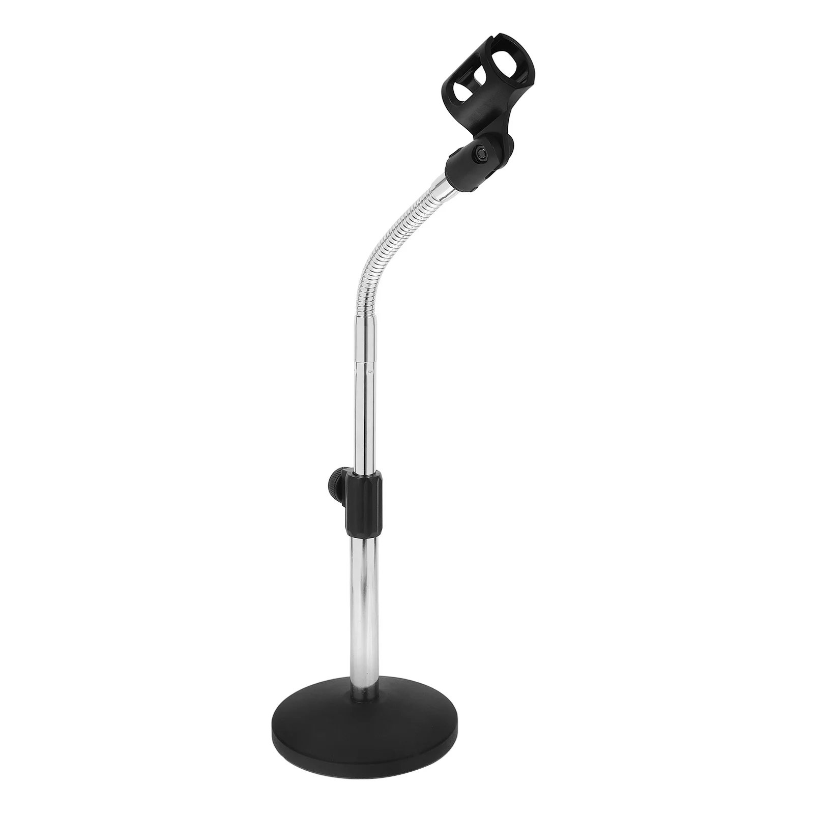 Adjustable Microphone Stand Flexible Gooseneck Heavy Base Desktop Mic Holder For Podcast Live Broadcast Iron Material