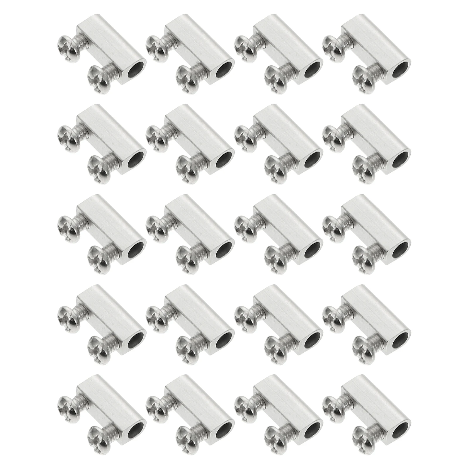 

20 Sets Bidirectional Wire Locker Clamps Cable Clips Rope Kit Stainless Steel Premium Material High Temp Resistance Strong