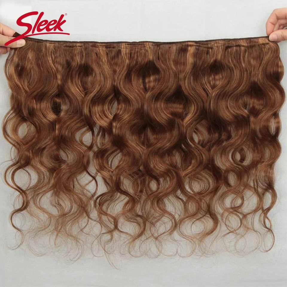 Sleek Brazilian Blond P4/27 P6/27 Body Wave Human Hair Weave Bundles Natural Remy Brown P6/30 P1B/30 Colored Hair