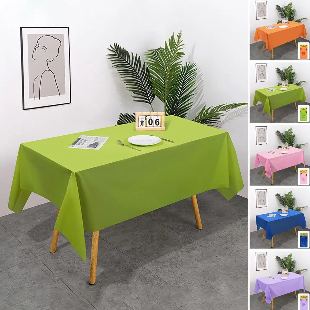 Disposable Birthday Party Tablecloth Disposable Pe Tablecloth Thick Rectangular Cover Solid Color Party Decoration for Outdoor