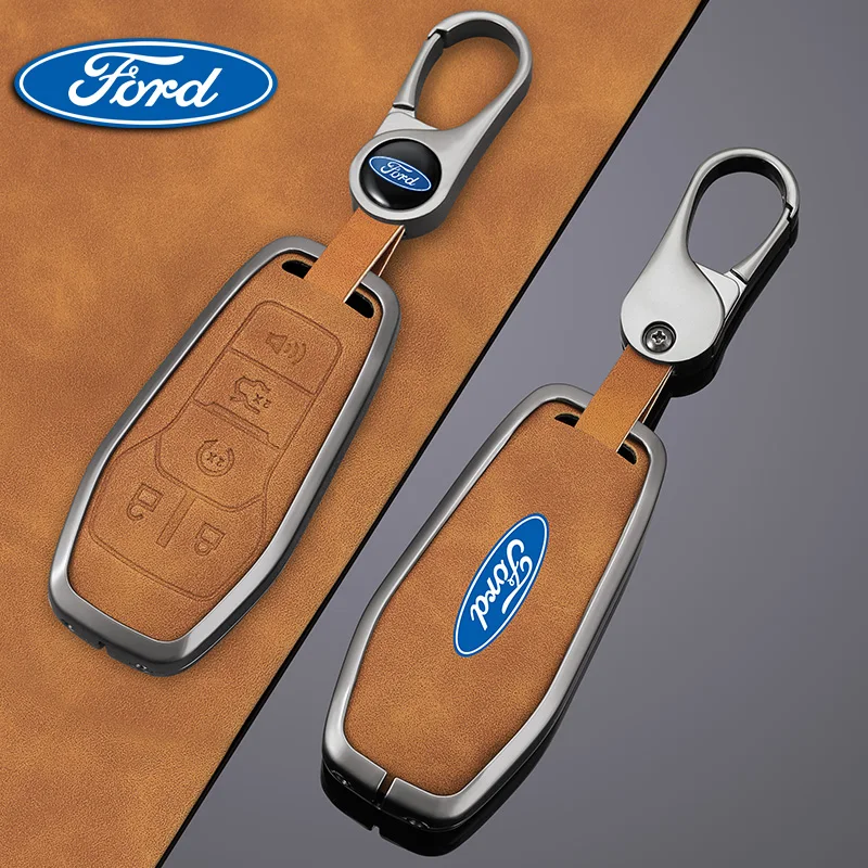 Zinc Alloy Car Key Case Fob Cover Shell for Ford Fusion Mondeo Mustang F-150 Explorer Edge 2015 2016 2017 2018 Auto Accessories