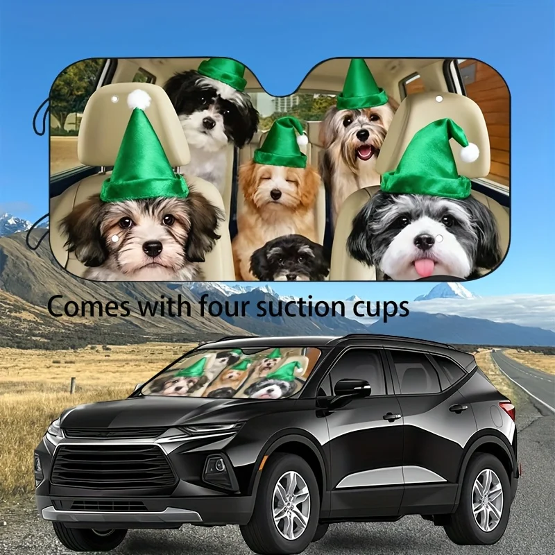 

1 Fun Puppy Christmas Sun Visor, Anti-Spy Gadget, Add A Touch Of Fun To Life, Gift, Holiday Gift Choice Car Window Sun Visor Car