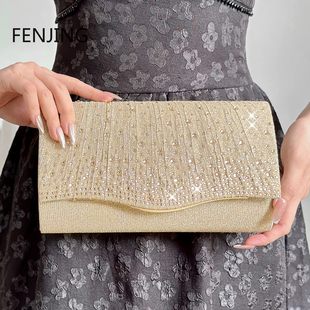 

Вечерний клатч с бриллиантами, женские сумки-конверты с кристаллами, свадебный кошелек, вечерние банкетные кошельки, золотые, серебряные, дневные сумки на плечо с блестками