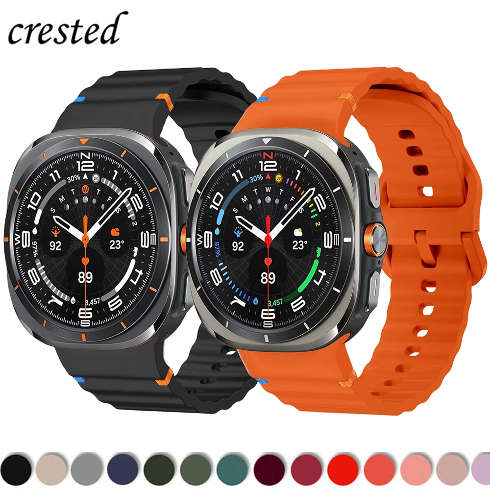 Pulseira de silicone original para samsung galaxy watch ultra pulseira 47mm galaxy watch 7 6/6