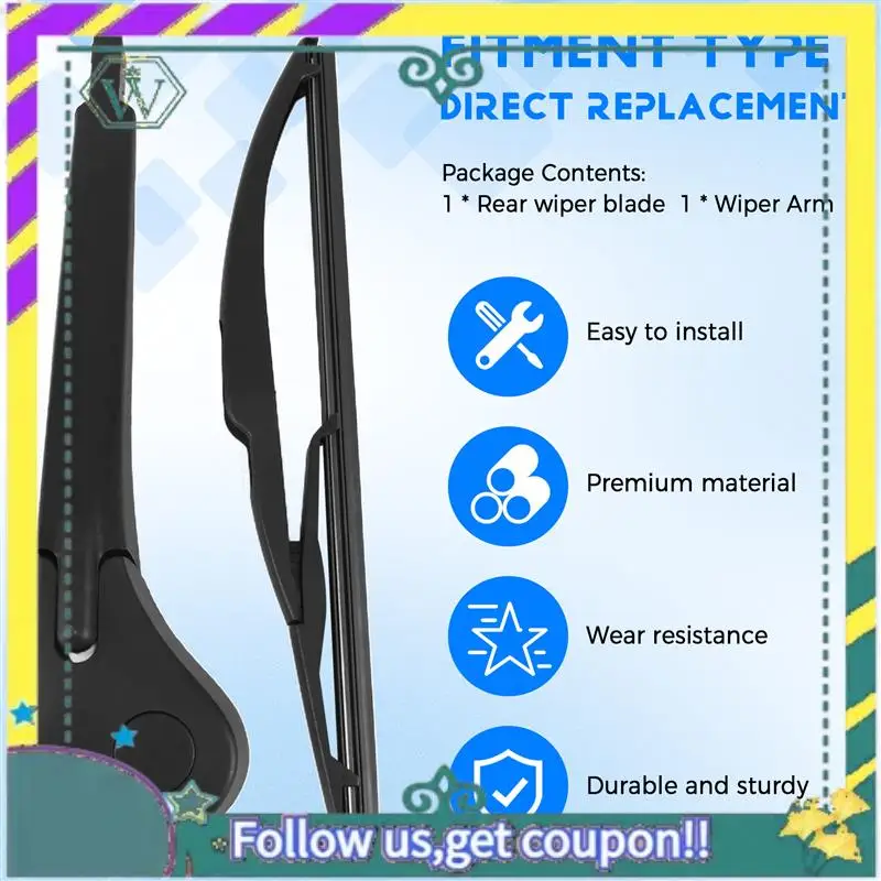 

Upgraded Rear Wiper Blade & Arm Set Kit For Renault Scenic 2 / Grand Scenic MK 2 Windshield Windscreen 2003 - 2009