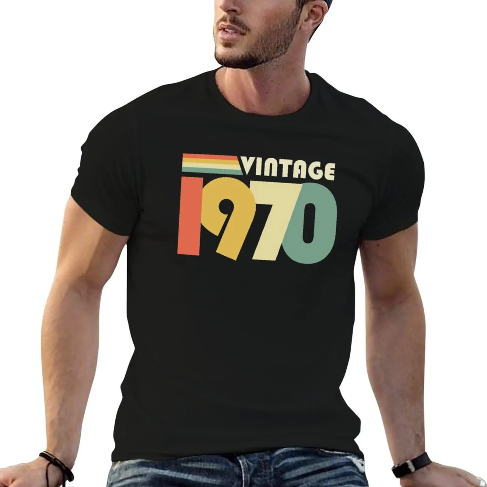 Vintage 1970, 54th Birthday Gift v2 T-Shirt oversizeds shirts graphic men workout shirt