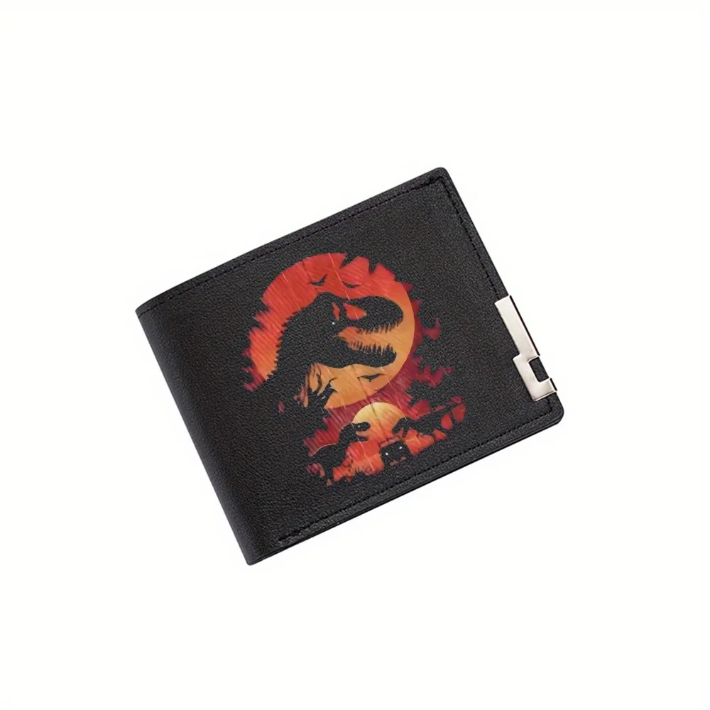 Dinosaur logo sunrise sunset flying birds Men's Wallet Printing Design Simple Modern Stylish Business Father's Boyfriend's Chris