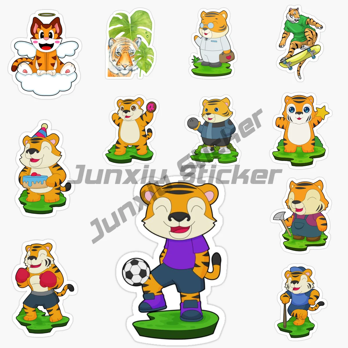 

Tiger Cute Cartoon Cartoon Car Stickers Waterproof Vinyl Self-adhesive Decorative Decals