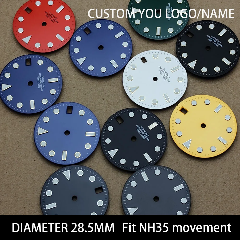 28.5mm Diameter GMT Single Calendar Watch Dial Modified Dials for NH34 NH35 Movement Accessories Watch Parts personalization