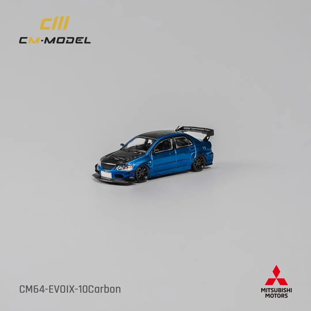 CMModel 1/64 Mitsubishi Lance EvoIX Widebody Metal blue carbon fiber cover