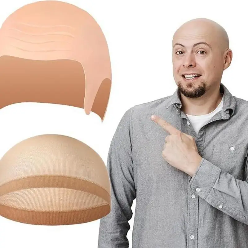 Bald Cosplay Cap Set 1 Pack Nylon Latex Durable Halloween Skull Wig Cap for Movie Makeup Themed Party Role Play Accessory