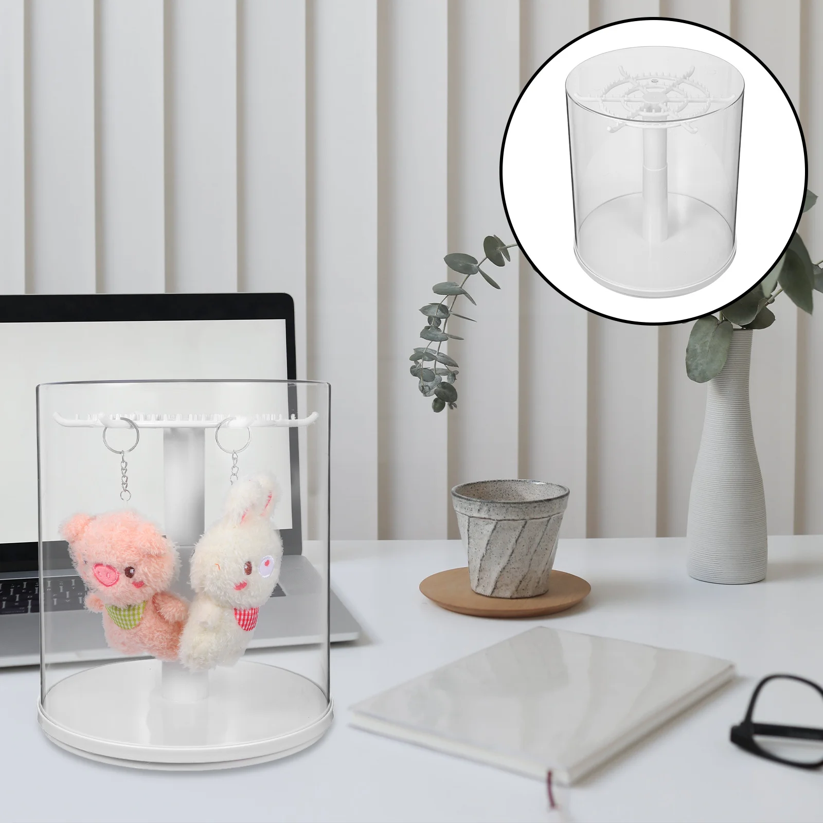 

Display Box Clear Round Showcase For Mini Storage Organizer Stand Action Figures Storage Organizer Case