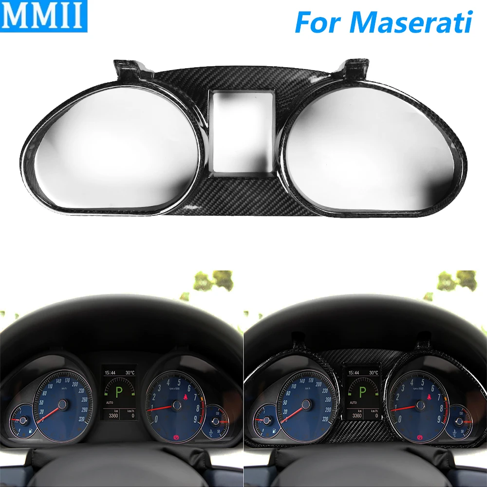 ل Maserati GranTurismo GranCabrio MC Stradale Quattroporte GTS ضبط ألياف الكربون عداد السرعة أداة عرض الملحقات #1