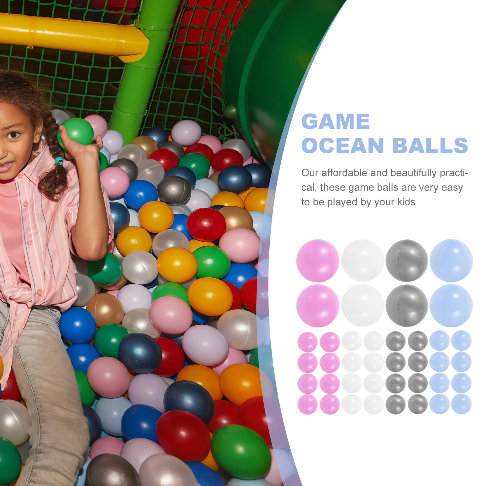 

50 Pcs Food Grade Colored Wave Balls Party Toy Colorful Plastic Pit for Babies Star Shape Ocean Pits