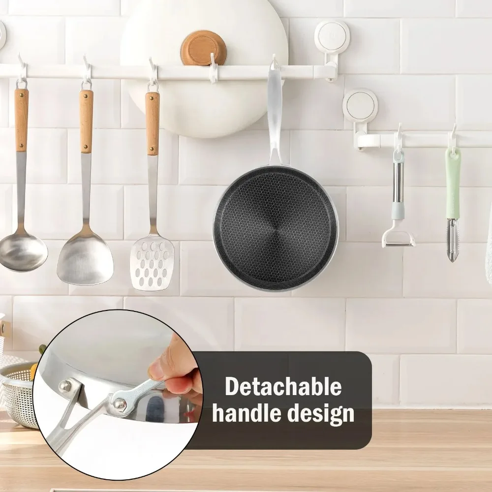 

Stainless Steel Crepe Pan Non-Stick 26/28cm Frying Pan Pizza Tray Kitchen Cookware Honeycomb Coating Pancake Egg Pan All Stoves
