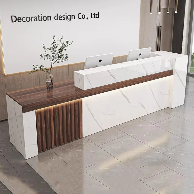 Beauty Modern Reception Desk Luxury Nordic Office Simple Reception Desks Salon Cashier Mostrador Recepción Commercial Furniture