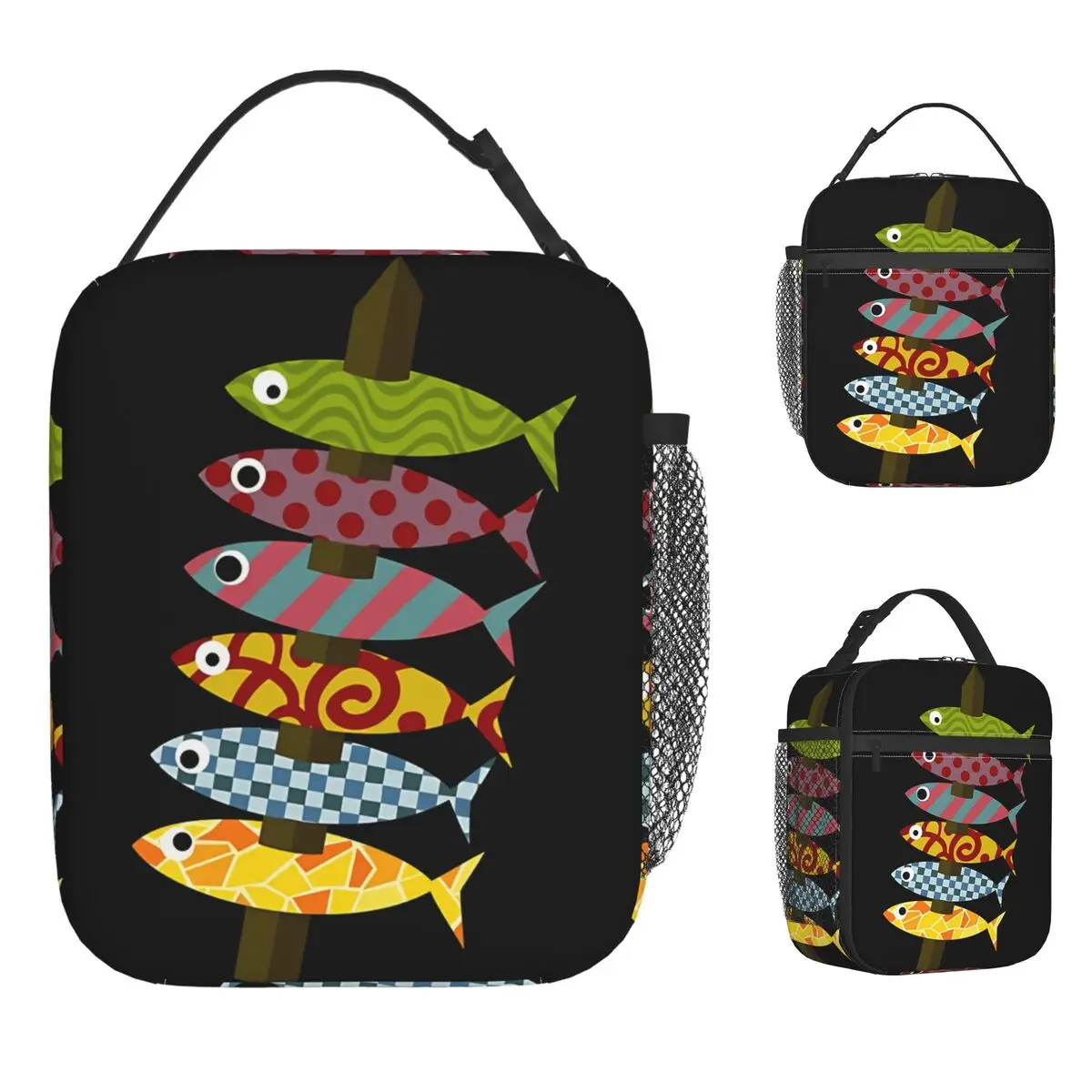 

Fantasy Sardines Spits Lunch Bag Outdoor Picnic Lunch Box Aesthetic Print Thermal Tote Handbags Oxford Portable Insulated Bag
