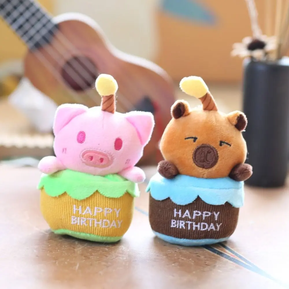 Pig Capybara Plush Pendant Ice Cream Animal Capybaras Capybara Plushie Keychain Cartoon Brown Stuffed Doll Keychains Girls