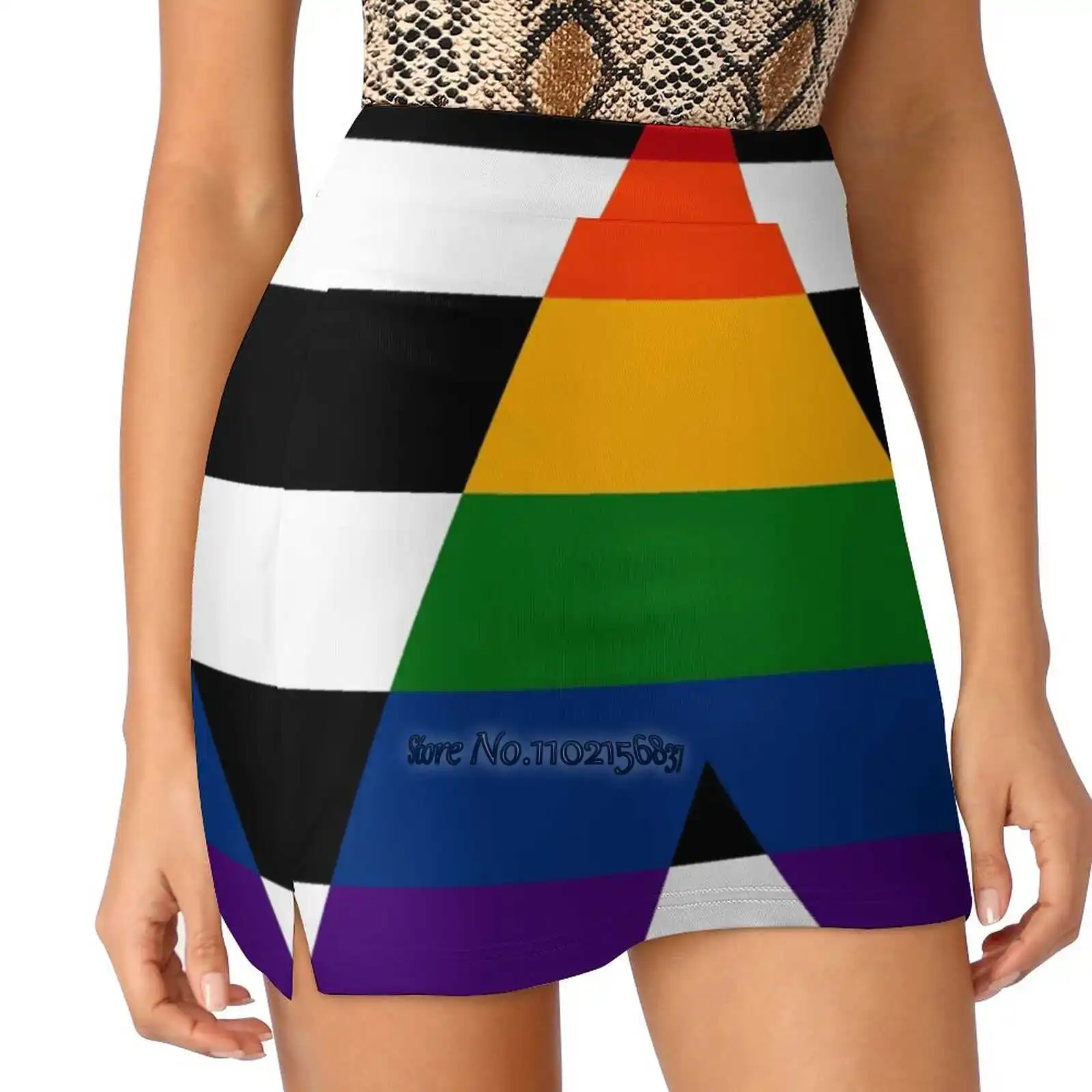 

Solid Ally Pride Flag Tennis Golf Skirt Sexy A-Line Harajuku Shorts Skirt With Phone Pockets Skort Ally Pride Flag Ally Ally