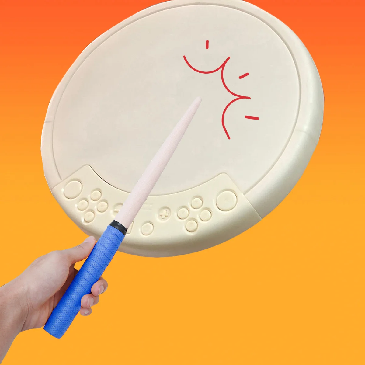 

1Pair 35x2cm Wooden Drumstick Portable Lightweight Rubber Handle Best Gift for Child Resilient Balance Blue Drum Stick