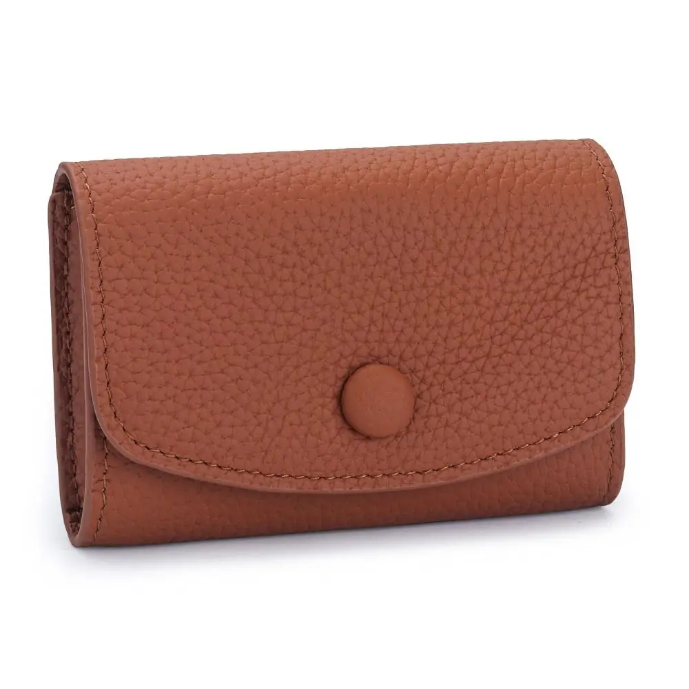 Short Style Genuine Leather Wallet First Layer Cowhide Compact Size Card Storage Bag Simple Large Capacity Coin Purse