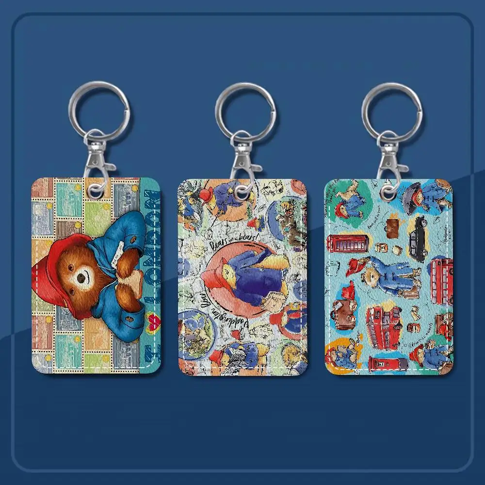 

Держатель для карт в виде медведя Паддингтона, прямоугольный брелок, держатель для бейджей и кредитных карт, держатель для студенческих удостоверений, обложка для автобусных карт