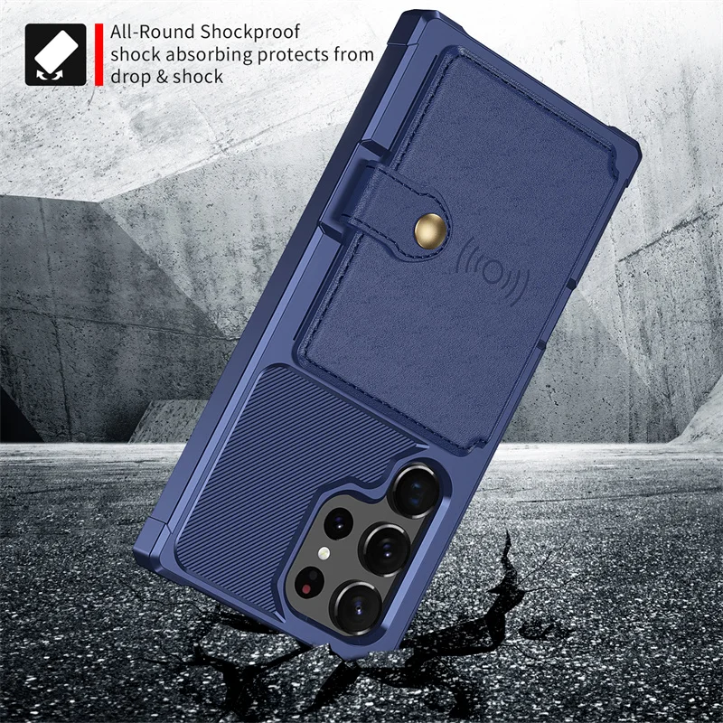 For Samsung Note20 Ultra Car Magnetic Case For Samsung Galaxy S25 S10 S20 S22 S24 Ultra S23 S21 Wallet Card Insertion Shockproof