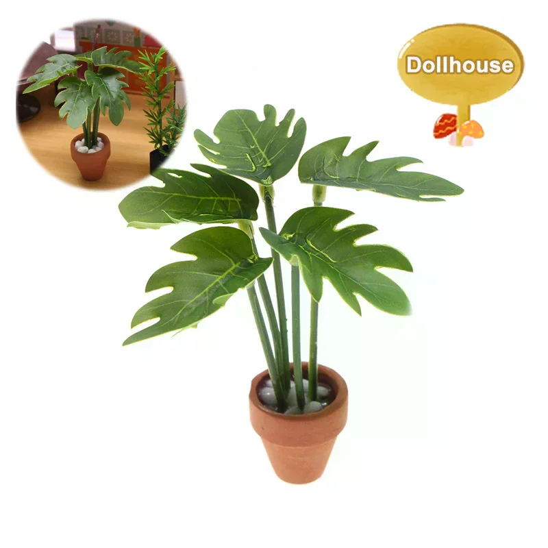 /Cna/Dollhouse Simulation Green Plant Potted Model Doll Home Living Room Decoration Micro Landscape Garden Scene Ornament 1/12