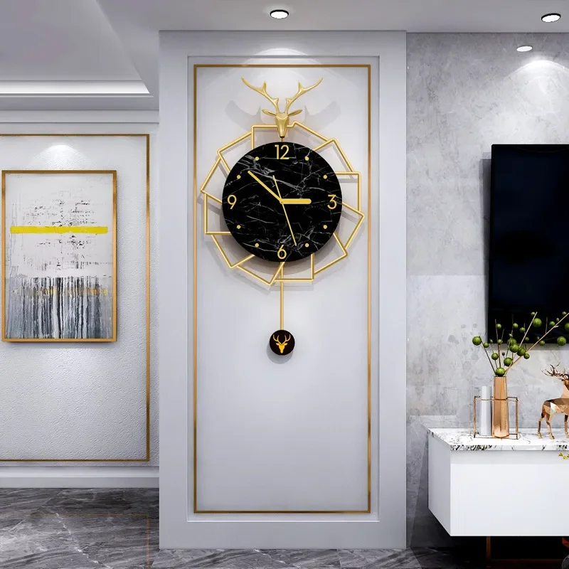 for Nordic Light Luxury Decorative Wall Clock for Living Room Home Fashion Modern Simple Creative Personality Art Wall