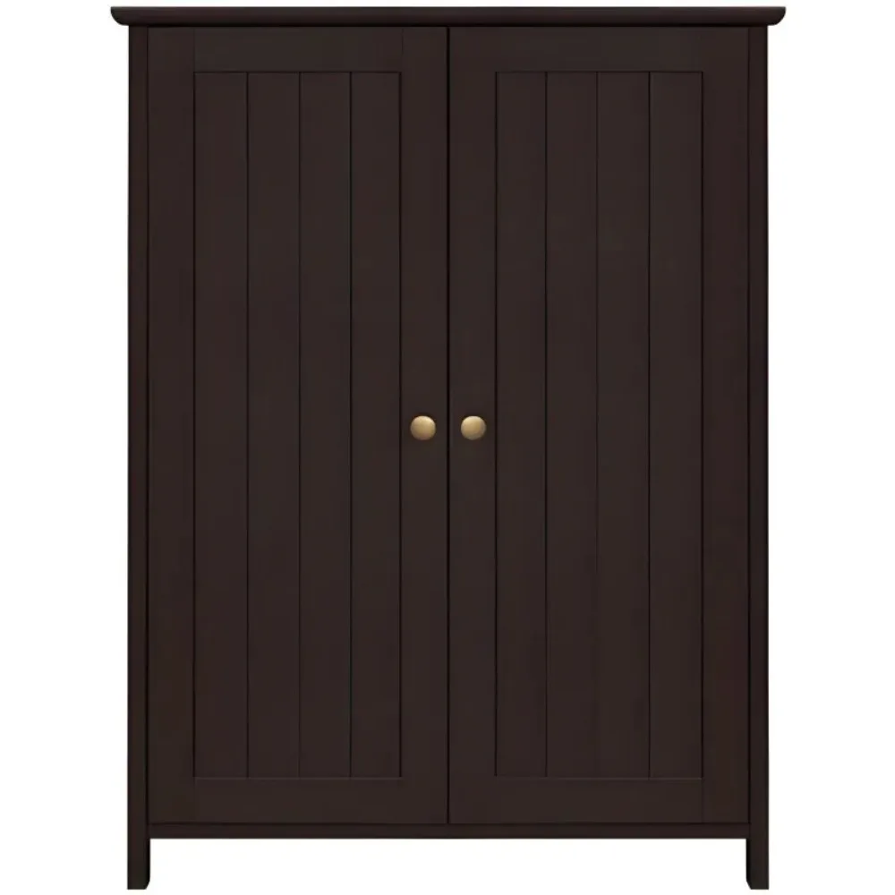 

Wooden Bathroom Floor Cabinet Storage Free Standing Cupboard 3 Shelves Espresso