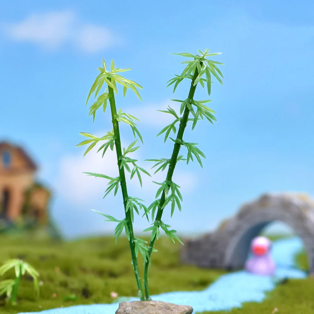

12 шт. миниатюрных искусственных бамбуковых украшений для микроландшафта, декоративное дерево-бамбук для рукоделия