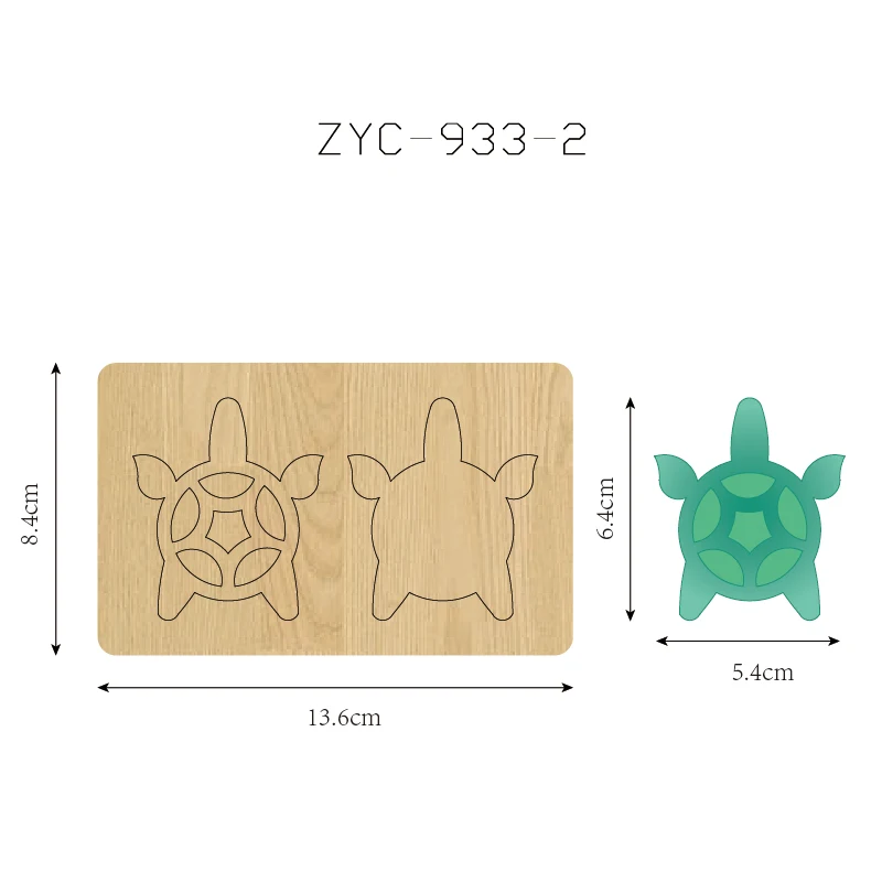 قالب قطع خشبي بقلادة السلحفاة، مناسب لآلات القطع بالقالب، ZYC-933
