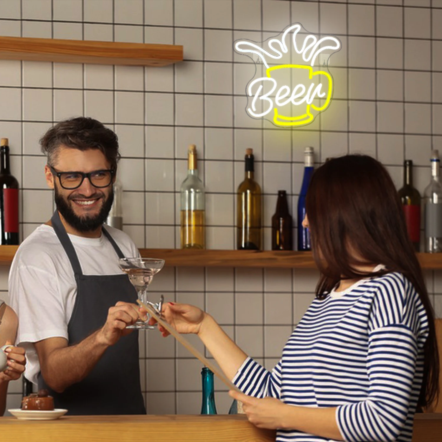 Beer Cup Neon Signs For Wall Decor Creative Room Decoration For Bar Club Bedroom Birthday Party Light Up Sign 5V Lamp