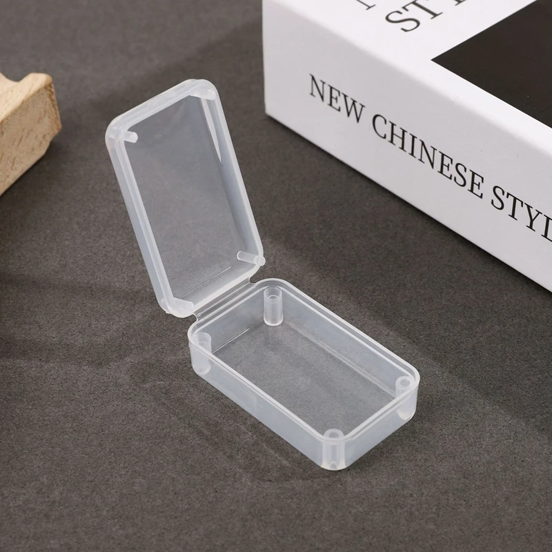 200pcs Mini Plastic Box Rectangular Box Translucent Box Packing Box Storage Box Dustproof Solid Strong Jewelry Storage Case